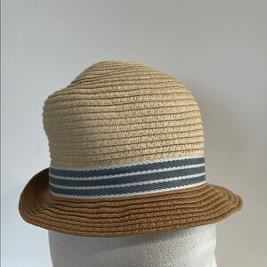 Target Little Kids Tan and Blue Striped Hat NWOT